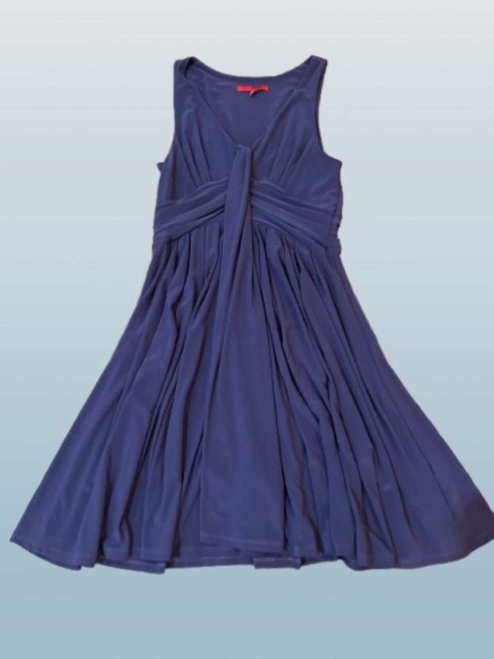 Sleeveless Navy Twist-Waist Mini Dress